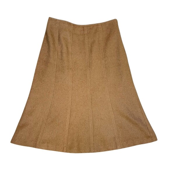 VTG Talbots Camel Hair Midi Skirt Preppy Old Money Capsule Academia 6 A Line - Picture 3 of 13